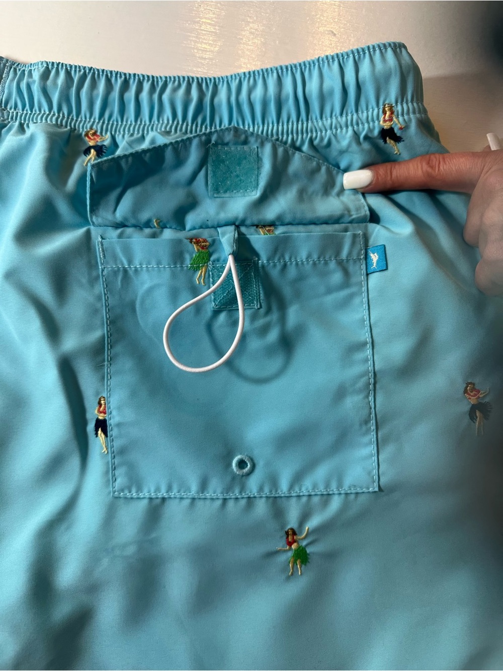 NWT Tommy Bahama XL/TG Men’s Light Blue Hula Dancer Swim Board Shorts,UV PROTECT - Picture 3 of 10